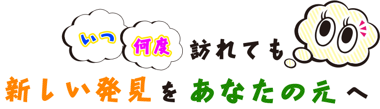 いつ何度訪れても新しい発見をあなたの元へ